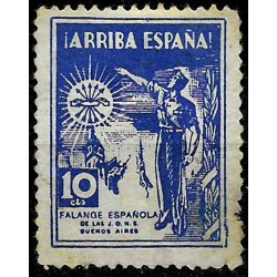 Viñeta. Falange Española. Buenos Aires. 10 Céntimos (Usado)