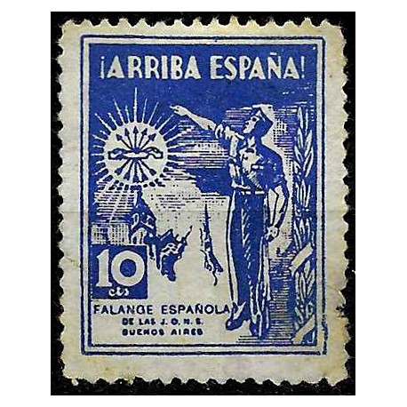 Viñeta. Falange Española. Buenos Aires. 10 Céntimos (Usado)