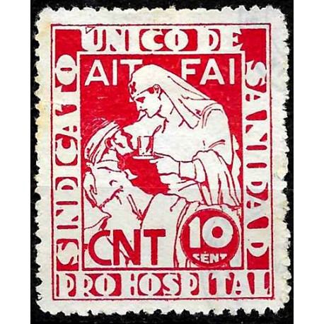 Viñeta. Sindicato Único de Sanidad. CNT. 10 Céntimos (Usado)