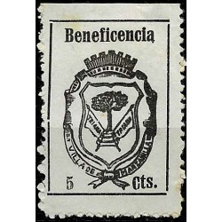 Viñeta. Villa de Manzanilla. Beneficencia. 5 Céntimos (Nuevo, sin goma)