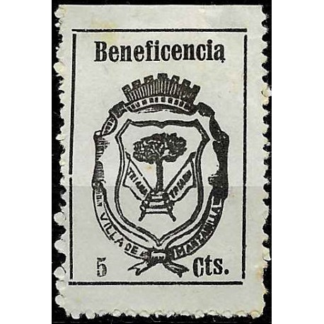 Viñeta. Villa de Manzanilla. Beneficencia. 5 Céntimos (Nuevo, sin goma)