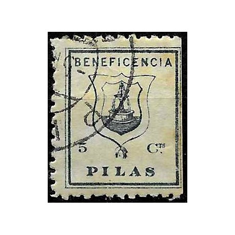 Viñeta. Pilas. Beneficencia. 5 Céntimos (Usado)