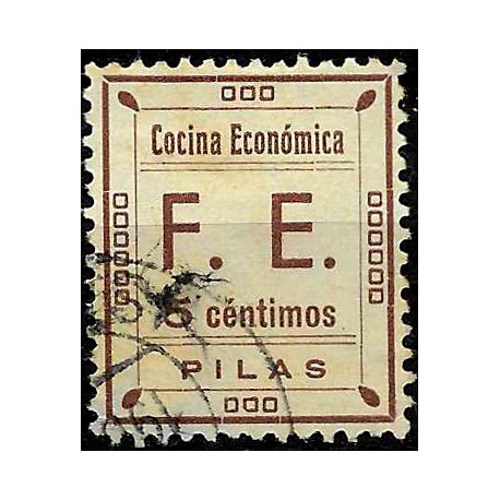 Viñeta. Cocina Económica. F.E. Pilas. 5 Céntimos (Usado)