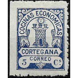 Viñeta. Cocinas Económicas. Cortegana. 5 Céntimos (Nuevo, con señal de fijasellos)