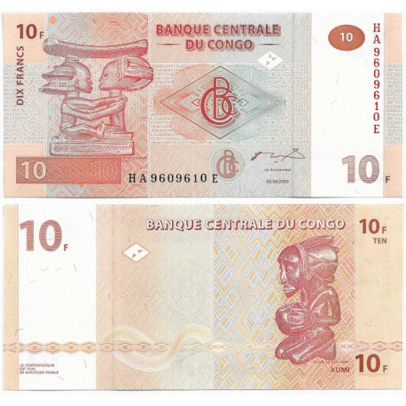 (93) Congo. 2003. 10 Francs (SC)