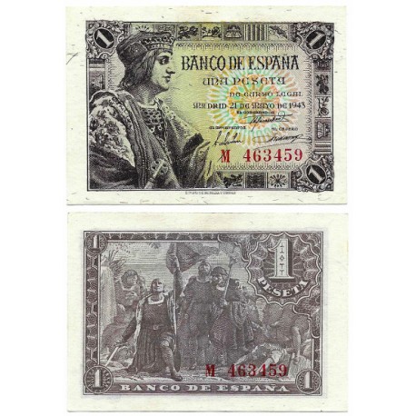 Estado Español. 1943. 1 Peseta (SC-) Serie M