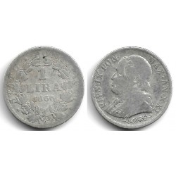 (1378) Ciudad del Vaticano. 1866. 1 Lira (BC) (Plata)