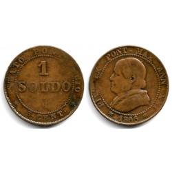 (1372.2) Ciudad del Vaticano. 1866. 1 Soldo (BC+)