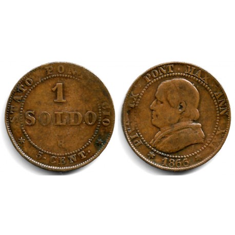 (1372.2) Ciudad del Vaticano. 1866. 1 Soldo (BC+)