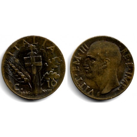(74a) Italia. 1940. 10 Centesimi (MBC)