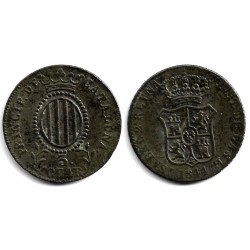 Isabel II. 1844. 3 Cuartos (MBC-) Ceca de Cataluña
