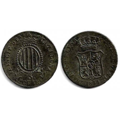 Isabel II. 1844. 3 Cuartos (MBC-) Ceca de Cataluña