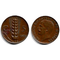 (59) Italia. 1925. 5 Centesimi (MBC)