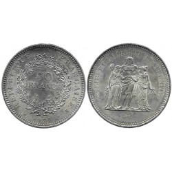 (941.1) Francia. 1977. 50 Francs (SC-) (Plata)