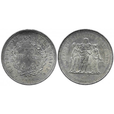 (941.1) Francia. 1977. 50 Francs (SC-) (Plata)