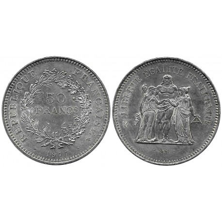 (941.1) Francia. 1977. 50 Francs (EBC+) (Plata)