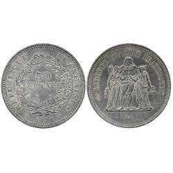(941.1) Francia. 1976. 50 Francs (EBC+) (Plata)