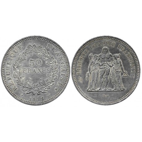 (941.1) Francia. 1976. 50 Francs (EBC+) (Plata)