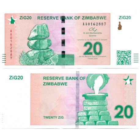 (W111) Zimbabue. 2024. 20 Zig (SC)