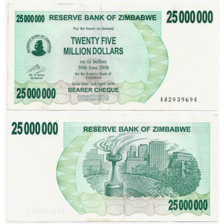 (56) Zimbabue. 2008. 25 Million Dollars (EBC)