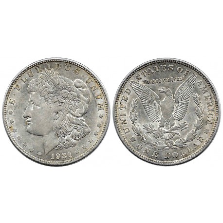 (110) Estados Unidos de América. 1921(D). 1 Dollar (EBC) (Plata)