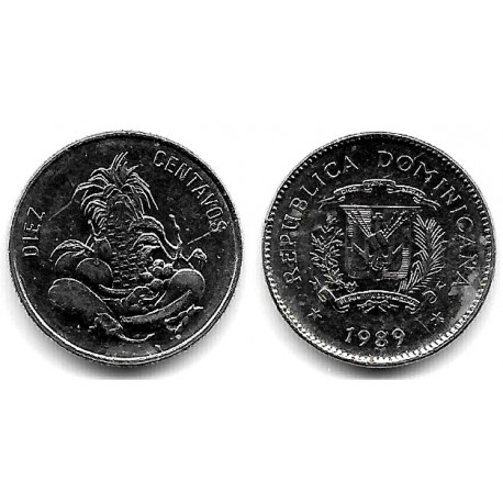(70) República Dominicana. 1989. 10 Centavos (EBC+)