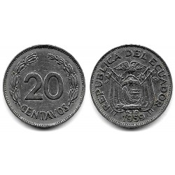 (77.1c) Ecuador. 1959. 20 Centavos (MBC+)
