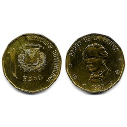 (80.1) República Dominicana. 1992. 1 Peso (EBC)