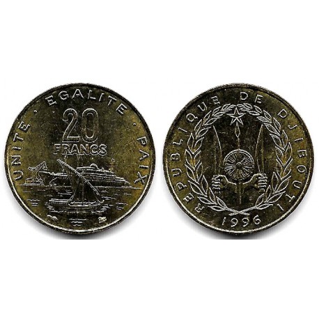 (24) Djibouti. 1996. 20 Francs (SC)