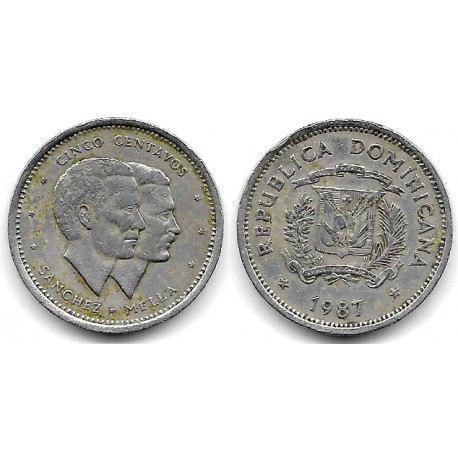 (59) República Dominicana. 1987. 5 Centavos (BC)