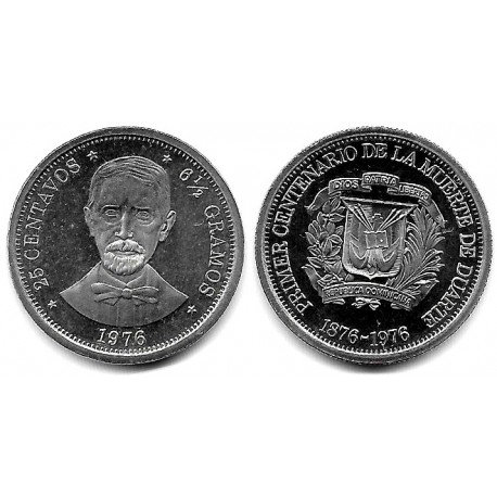 (43) República Dominicana. 1976. 25 Centavos (SC)