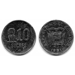 (92.2) Ecuador. 1991. 10 Sucres (SC-)