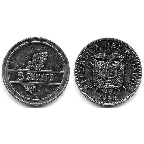 (91) Ecuador. 1988. 5 Sucres (EBC+)
