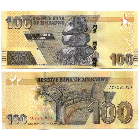 (W106) Zimbabue. 2020. 100 Dollars (SC)