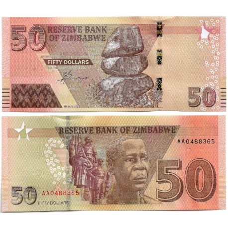 (W105) Zimbabue. 2020. 50 Dollars (SC)
