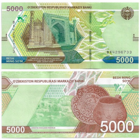 (W88) Uzbekistán. 2021. 5000 Som (SC)