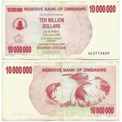 (55a) Zimbabue. 2008. 10 Million Dollars (MBC)