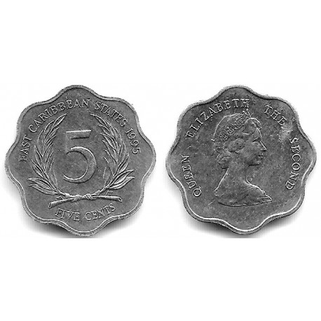 (12) Estados Orientales Caribeños. 1995. 5 Cents (EBC)