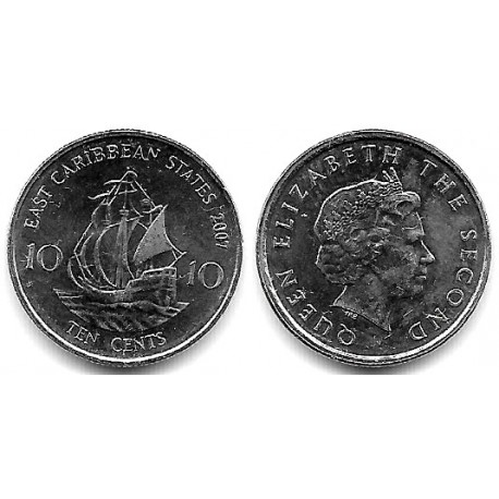 (37) Estados Orientales Caribeños. 2007. 10 Cents (SC)