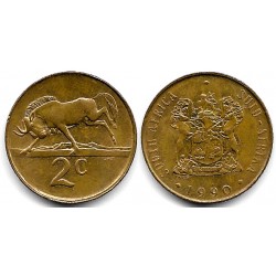 (83) Sudáfrica. 1990. 2 Cents (MBC)