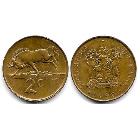 (83) Sudáfrica. 1990. 2 Cents (MBC)