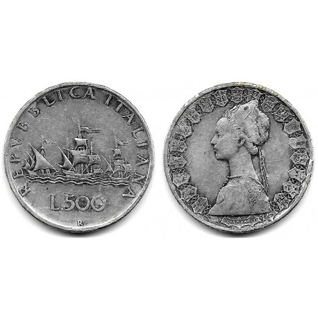 (98) Italia. 1958. 500 Lira (BC) (Plata)