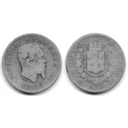 (5a.1) Italia. 1863MBN. 1 Lira (BC-) (Plata)