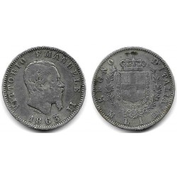 (5a.1) Italia. 1863MBN. 1 Lira (BC) (Plata)