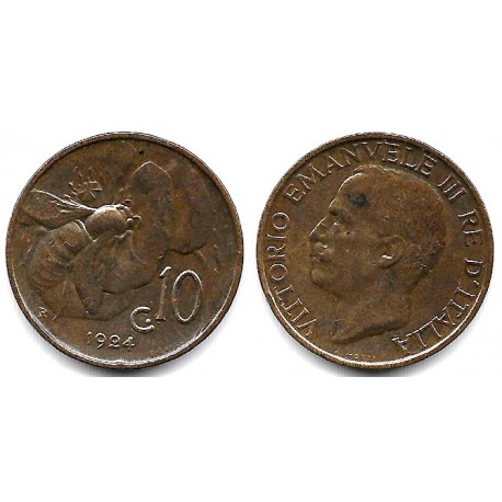 (60) Italia. 1924. 10 Centesimi (MBC)