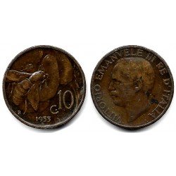 (60) Italia. 1933. 10 Centesimi (MBC-)