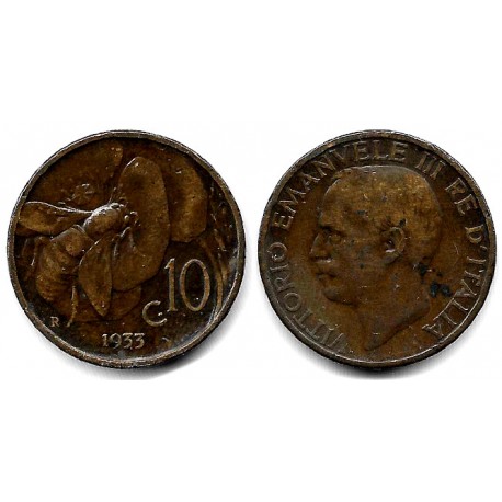 (60) Italia. 1933. 10 Centesimi (MBC-)
