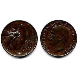 (60) Italia. 1923. 10 Centesimi (MBC+)