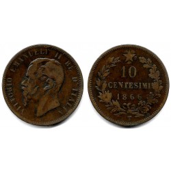 (11.6) Italia. 1866T. 10 Centesimi (BC)