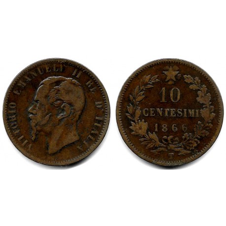 (11.6) Italia. 1866T. 10 Centesimi (BC)